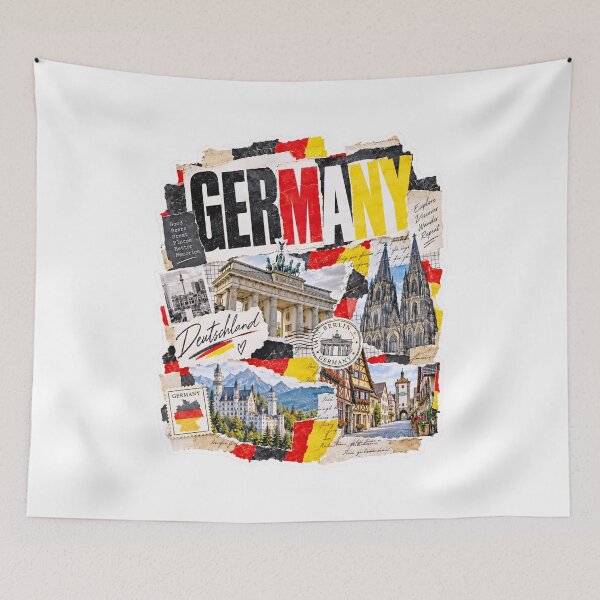 Item preview, Germany Vintage Travel Collage and Landmarks designed and sold by EdwinkOne.