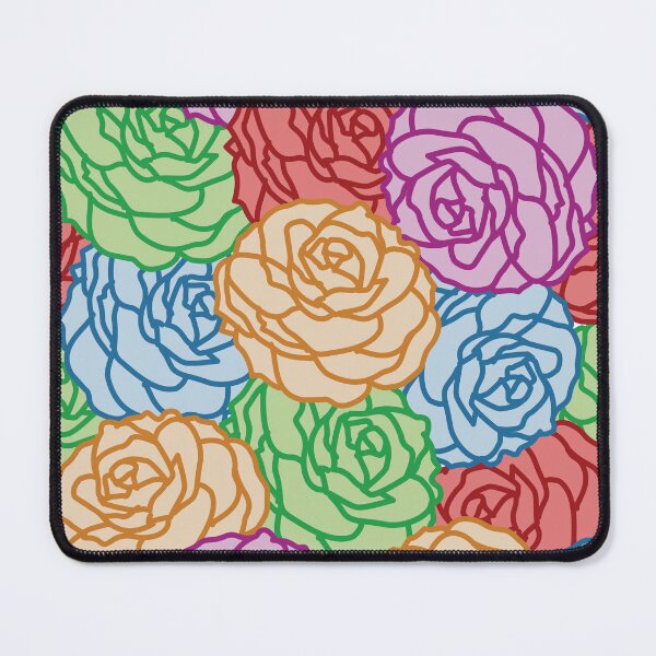 Item preview, All-over rose outline seamless pattern in pastel colors designed and sold by PowerAntShop.