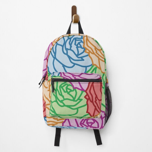 Item preview, All-over rose outline seamless pattern in pastel colors designed and sold by PowerAntShop.