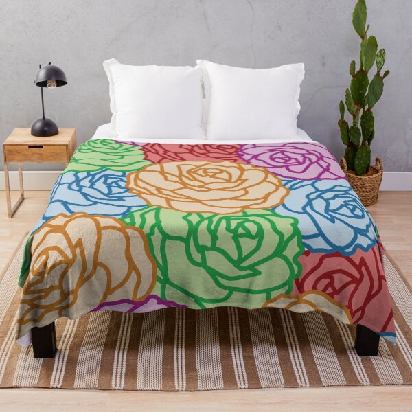 Item preview, All-over rose outline seamless pattern in pastel colors designed and sold by PowerAntShop.