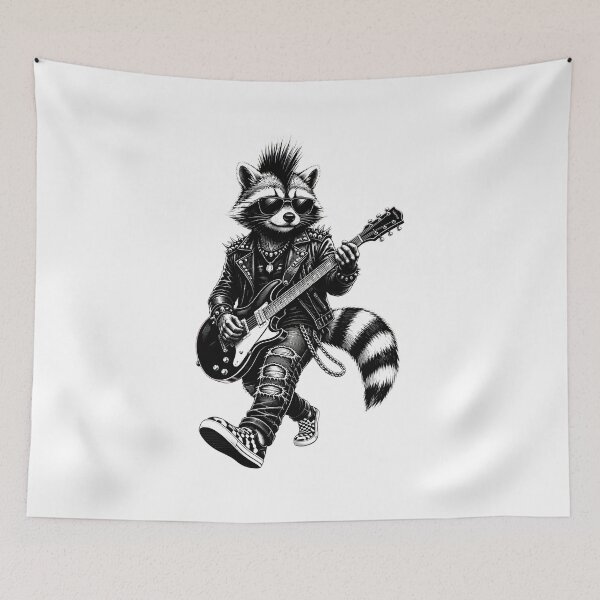Item preview, raccoon punk rock music designed and sold by Cocuninecrew.
