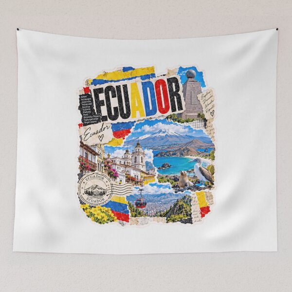 Item preview, Ecuador Vintage Travel Collage and Landscapes designed and sold by EdwinkOne.