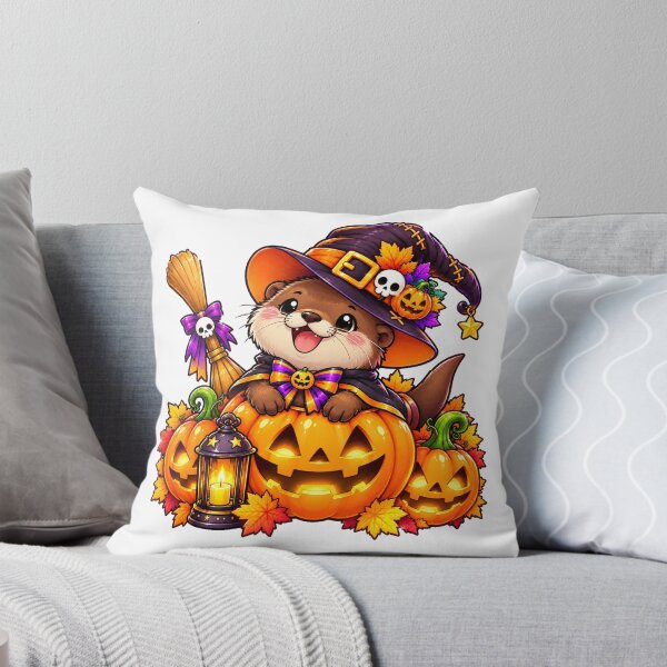 Item preview, Cute Halloween Otter Witch Hat Pumpkin Fall Autumn designed and sold by QuiteOrbit.