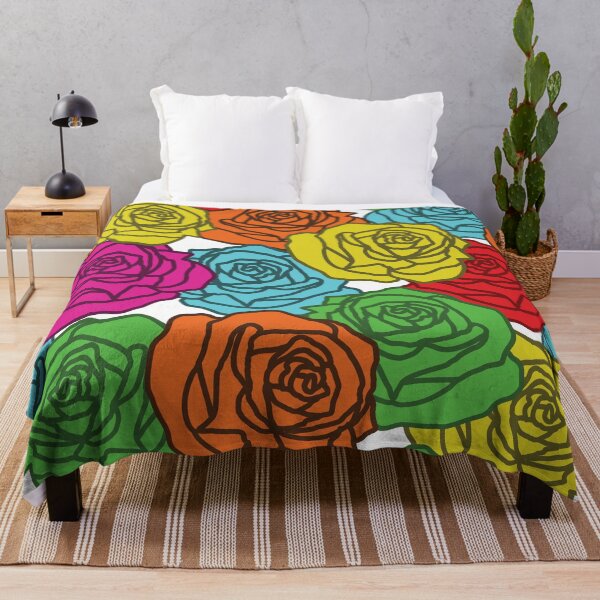 Item preview, Colorful outline rose flowers seamless pattern on white background designed and sold by PowerAntShop.