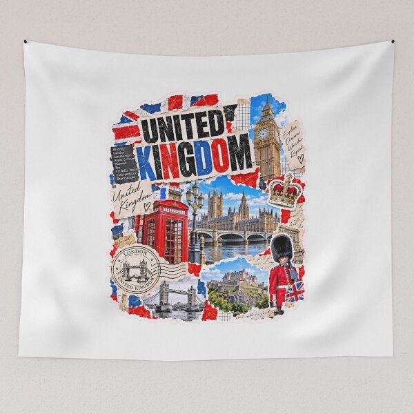 Item preview, United Kingdom Vintage Travel Collage of London designed and sold by EdwinkOne.