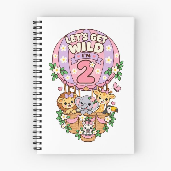 Item preview, Second Birthday Safari Animals in a Pink Balloon designed and sold by skyartdesign.