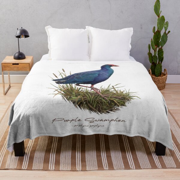 Item preview, Purple Swamphen on Grassland Bird Illustration designed and sold by Takeda-art.