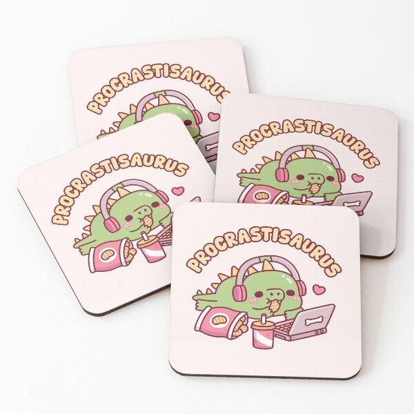 Item preview, Procrastisaurus Cute Dino Chilling With Snacks And Laptop designed and sold by rustydoodle.