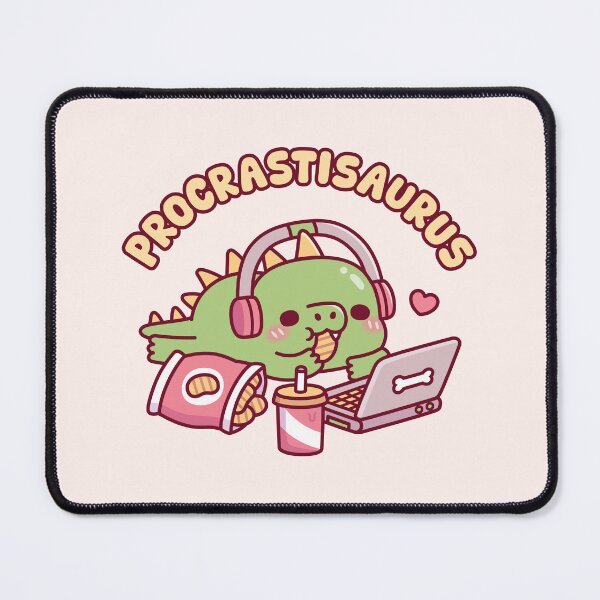 Item preview, Procrastisaurus Cute Dino Chilling With Snacks And Laptop designed and sold by rustydoodle.
