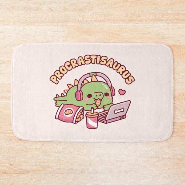 Item preview, Procrastisaurus Cute Dino Chilling With Snacks And Laptop designed and sold by rustydoodle.