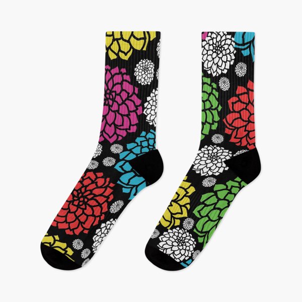 Item preview, Vibrant mum flowers seamless pattern on dark background designed and sold by PowerAntShop.