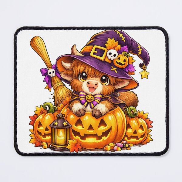 Item preview, Cute Halloween Highland Cow Witch Hat Pumpkin Fall Autumn  designed and sold by QuiteOrbit.
