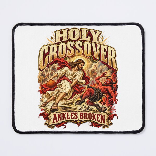 Item preview, Holy Crossover – Ankle Breaker Basketball Jesus vs Devil designed and sold by WolfmanProphecy.