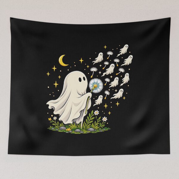 Item preview, Cute Ghost Blowing Dandelion Wish Halloween Spooky Women designed and sold by Cocuninecrew.