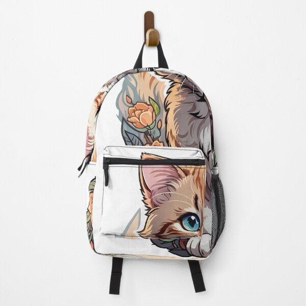 Item preview, Blue-Eyed Orange Kitten with Floral Border designed and sold by radhakidesign.