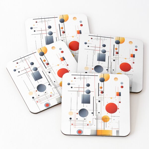Item preview, 'Mid-Century Modern Red, Yellow, And Gray Abstract Geometric'    designed and sold by DEC02.