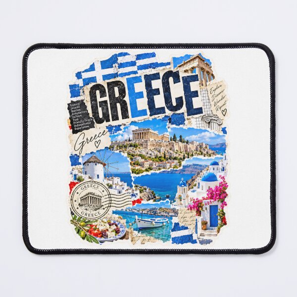 Item preview, Greece Vintage Travel Collage and Mediterranean Views designed and sold by EdwinkOne.