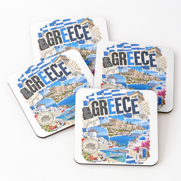 Item preview, Greece Vintage Travel Collage and Mediterranean Views designed and sold by EdwinkOne.