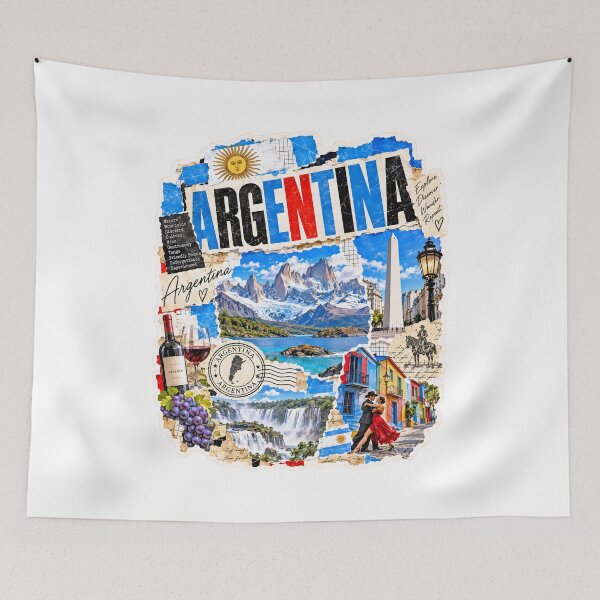 Item preview, Argentina Vintage Travel Collage and Landscapes designed and sold by EdwinkOne.