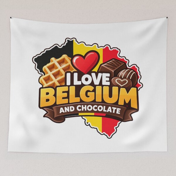 Item preview, I Love Belgium and Chocolate Belgian Waffle Design designed and sold by RDproject.