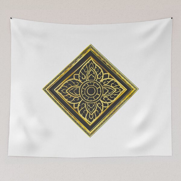 Item preview, Golden Thai Floral Mandala Ornament Luxury Vintage Art designed and sold by MinimalAurashop.