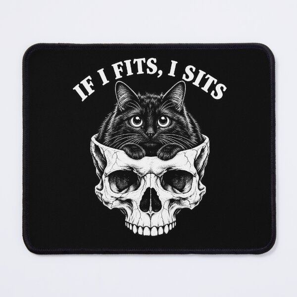 Item preview, If I Fits, I Sits_ Gothic Cat Skull designed and sold by Eddiepublic.