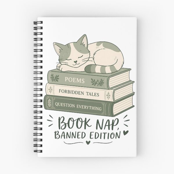 Item preview, Book Nap Banned Edition Sleeping Cat Design – Cute Cat Lover Reader Gift designed and sold by TrendsByRhoy.