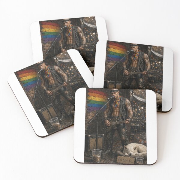 Item preview,  Gay Pride : Leather Street Musician with his dog designed and sold by Capo Terra.