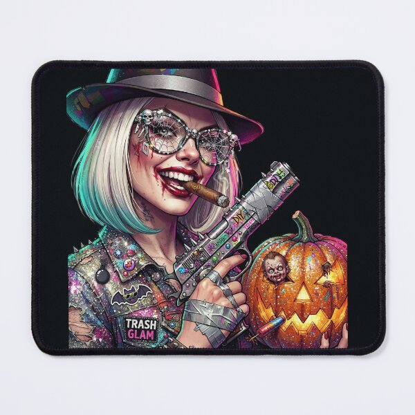 Item preview, Mafia Woman Gun Cigar Pumpkin Halloween designed and sold by Voodoo Store Paranormal Collections.
