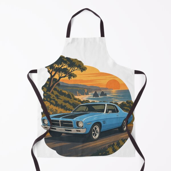 Artikelvorschau, 1971 Holden Monaro GTS 350 | Australisches Muscle-Car | Retro-Sonnenuntergang an der Küste entworfen und verkauft von Intrepid Media.