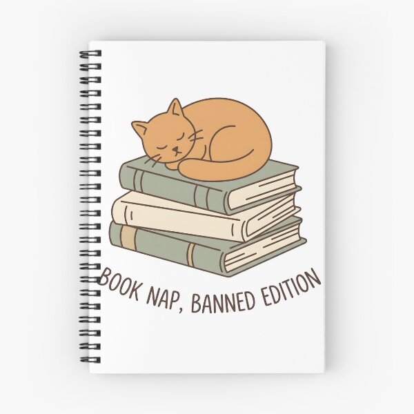 Item preview, Book Nap Banned Edition Sleeping Cat Design designed and sold by TrendsByRhoy.