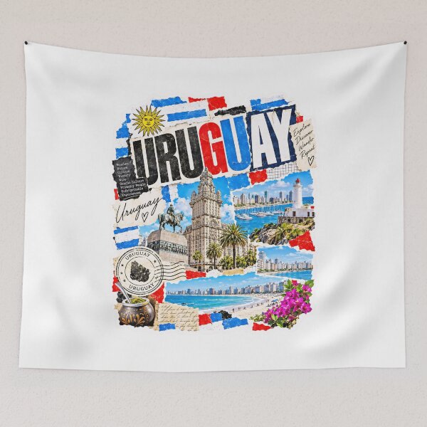 Item preview, Uruguay Vintage Travel Collage and Coastal Views designed and sold by EdwinkOne.