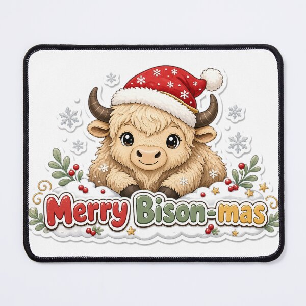 Artikelvorschau, Bison Christmas Merry Bison-mas Gift entworfen und verkauft von Soft Merch.