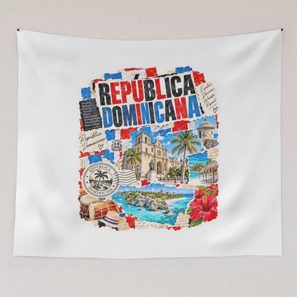Item preview, Dominican Republic Vintage Travel Collage designed and sold by EdwinkOne.