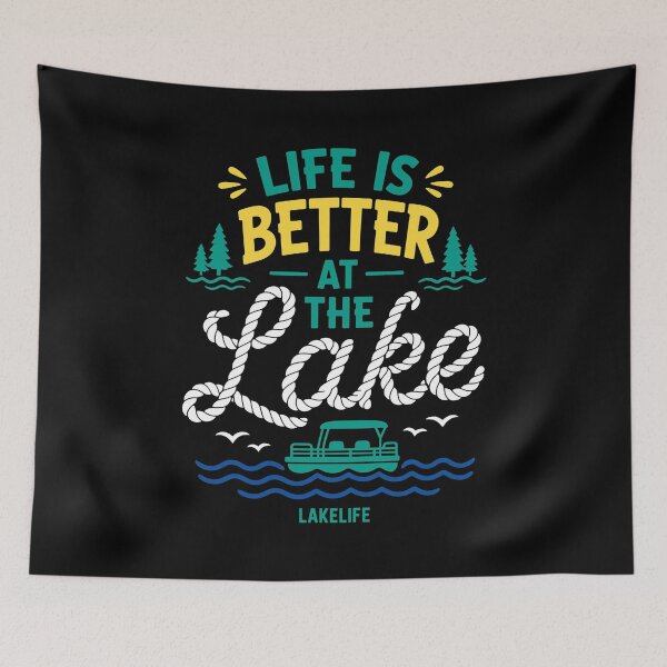 Item preview, Life is Better at the Lake Nautical Boat designed and sold by RubenCreative.