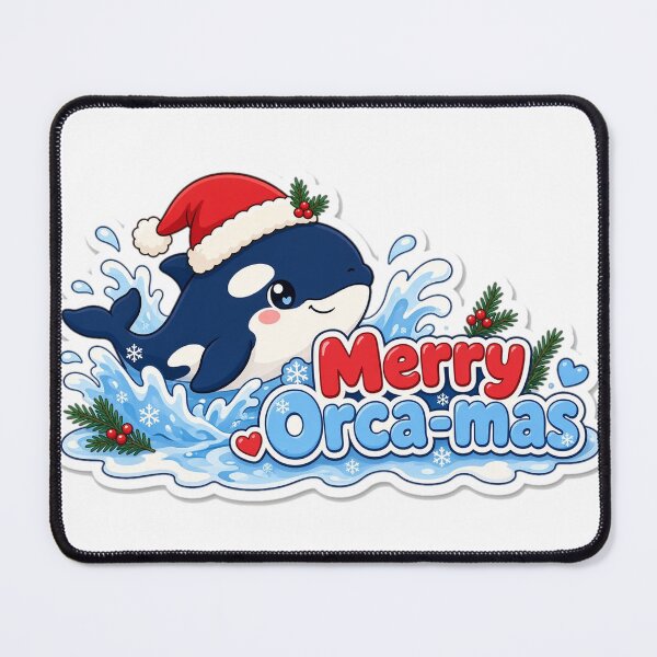 Artikelvorschau, Orca Christmas Merry Orca-mas Gift entworfen und verkauft von Soft Merch.