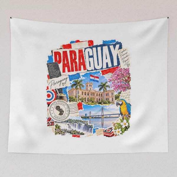 Item preview, Paraguay Vintage Travel Collage and Culture designed and sold by EdwinkOne.