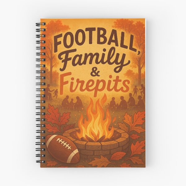 Item preview, Football Family & Firepits Poster  Cozy Vintage Fall Autumn Thanksgiving Campfire Art designed and sold by FestivityFinds.