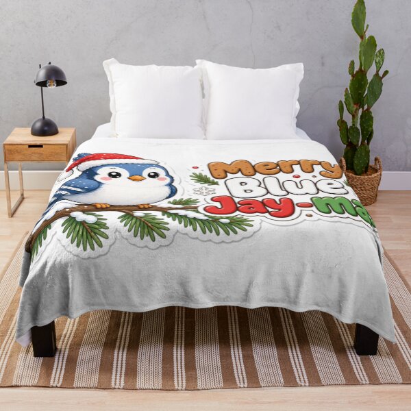 Artikelvorschau, Blue Jay Christmas Merry Blue Jay-mas Gift entworfen und verkauft von Soft Merch.