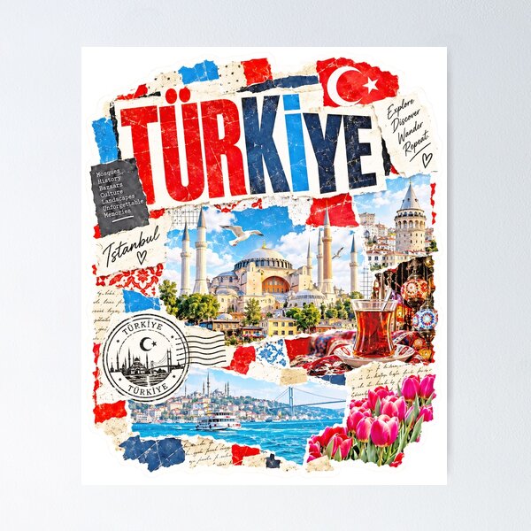 Item preview, Turkey Vintage Travel Collage and Culture designed and sold by EdwinkOne.