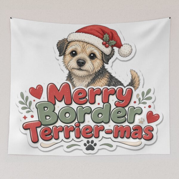 Item preview, Border Terrier Christmas Merry Border Terrier-mas Gift designed and sold by Soft Merch.