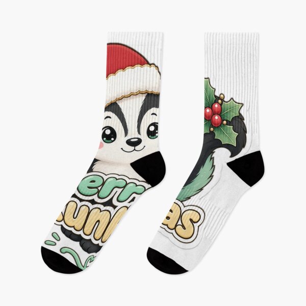 Artikelvorschau, Skunk Christmas Merry Skunk-mas Gift entworfen und verkauft von Soft Merch.