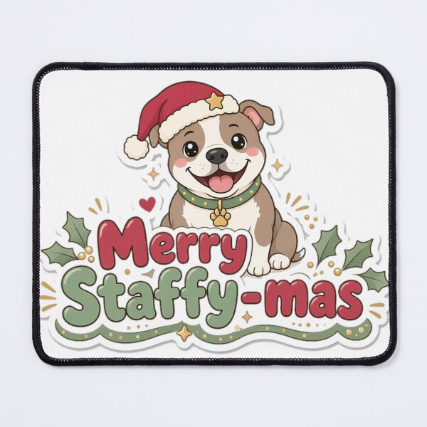 Item preview, Staffy Christmas Merry Staffy-mas Gift designed and sold by Soft Merch.
