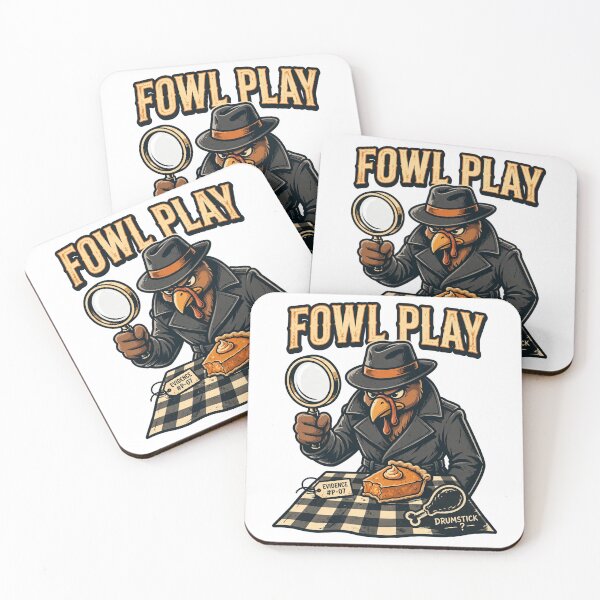 Item preview, Fowl Play Funny Turkey Detective Thanksgiving T-Shirt designed and sold by ApparelOutpost.