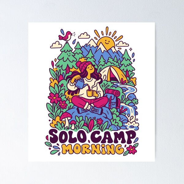 Item preview, Solo Camp Morning Peaceful Adventure designed and sold by Summit Folk Studio.