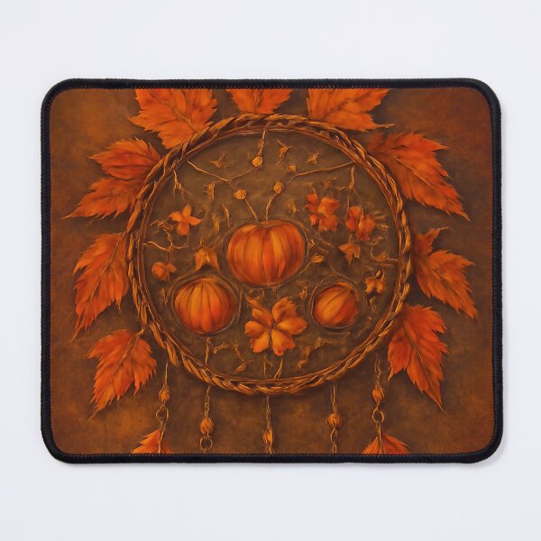 Item preview, Autumn Fall Dreamcatcher Pumpkins Leaves Feathers designed and sold by FestivityFinds.