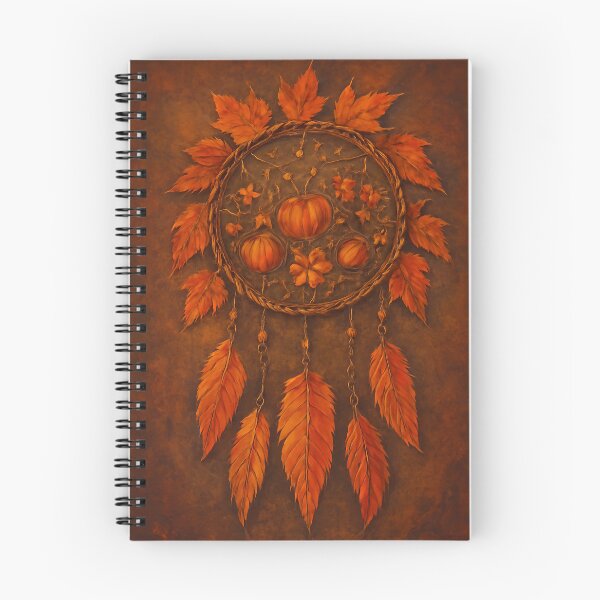 Artikelvorschau, Herbstlicher Traumfänger mit Kürbissen, Blättern und Federn entworfen und verkauft von FestivityFinds.