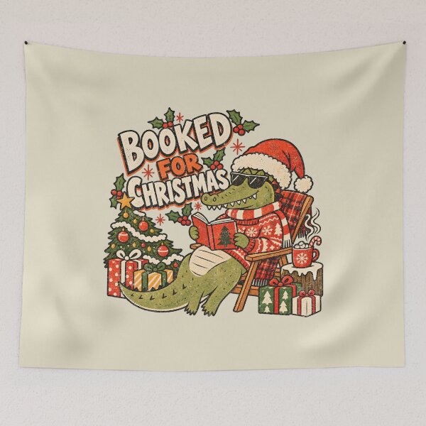 Item preview, Booked for Christmas – Reading Gator designed and sold by AwesomeBeyondLimits.