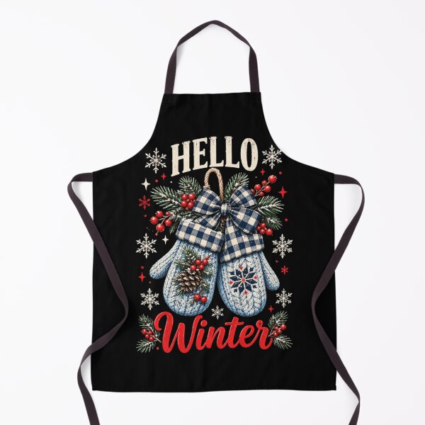 Item preview, Rustic Hello Winter Plaid Bow Mittens designed and sold by browning2989.