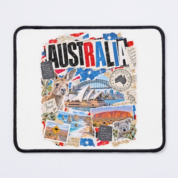 Item preview, Australia Vintage Travel Collage and Wildlife designed and sold by EdwinkOne.